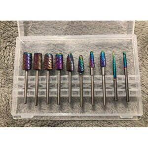 New Nail Drill Bits Set, 10pcs Tungsten Carbide Nail Bits for Nail Drill